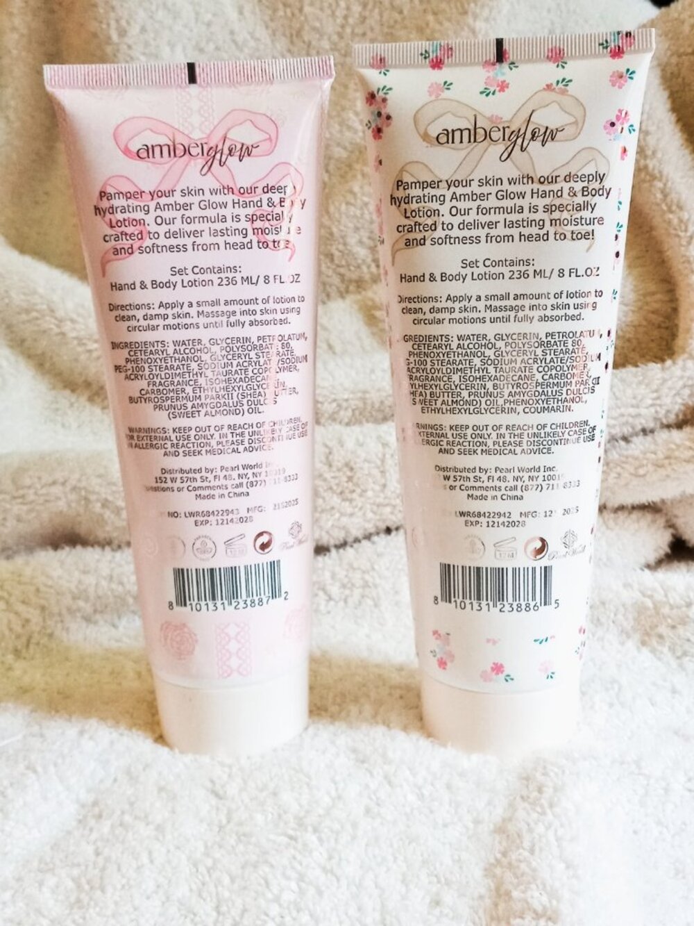 2 Luxurious 8oz Amberglow Hand & Body Lotions & 20pk Hand Wipes NWT - Picture 5 of 12